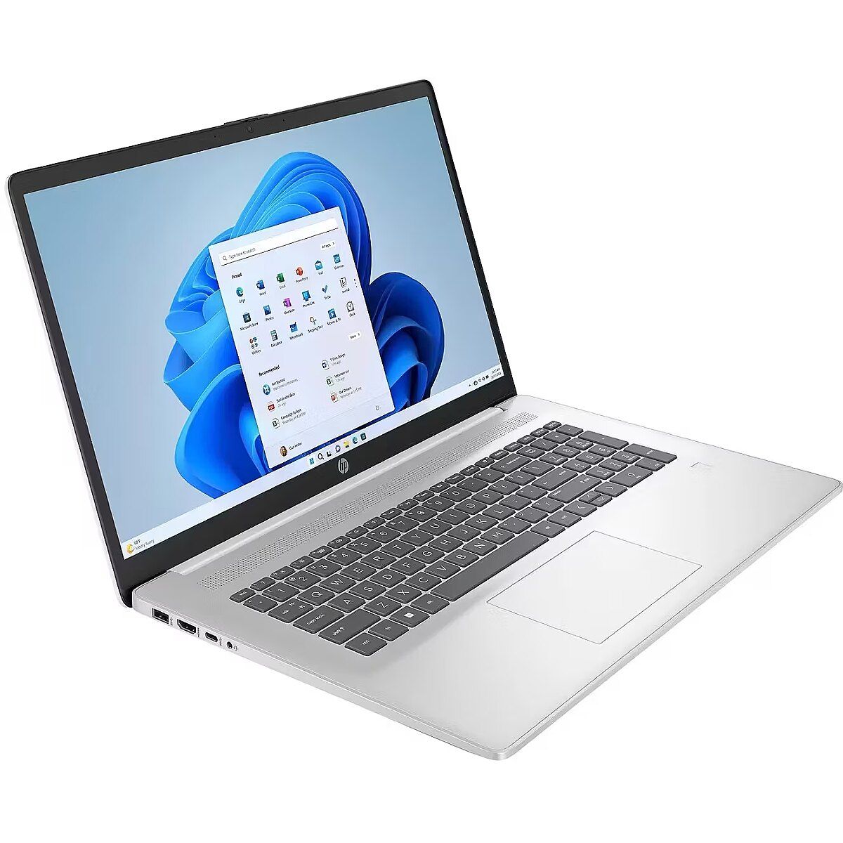 Laptop HP 17 Cp3216nw, 17.3 inch 1920x1080, AMD Ryzen 7 7730U (8 C / 16 T, 2.0 GHz - 4.5 GHz, 20 MB cache, 28 W), 16 GB DDR4, 512 GB SSD, AMD Radeon Graphics, Windows 11 Home, Tastatura International, Natural Silver