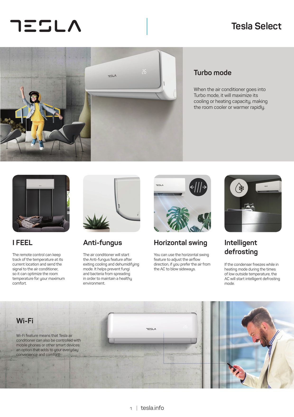 Aparat de aer conditionat Tesla TA36FFCL-1232IAWPC12000 BTU, A++, R32, Wi-Fi, kit