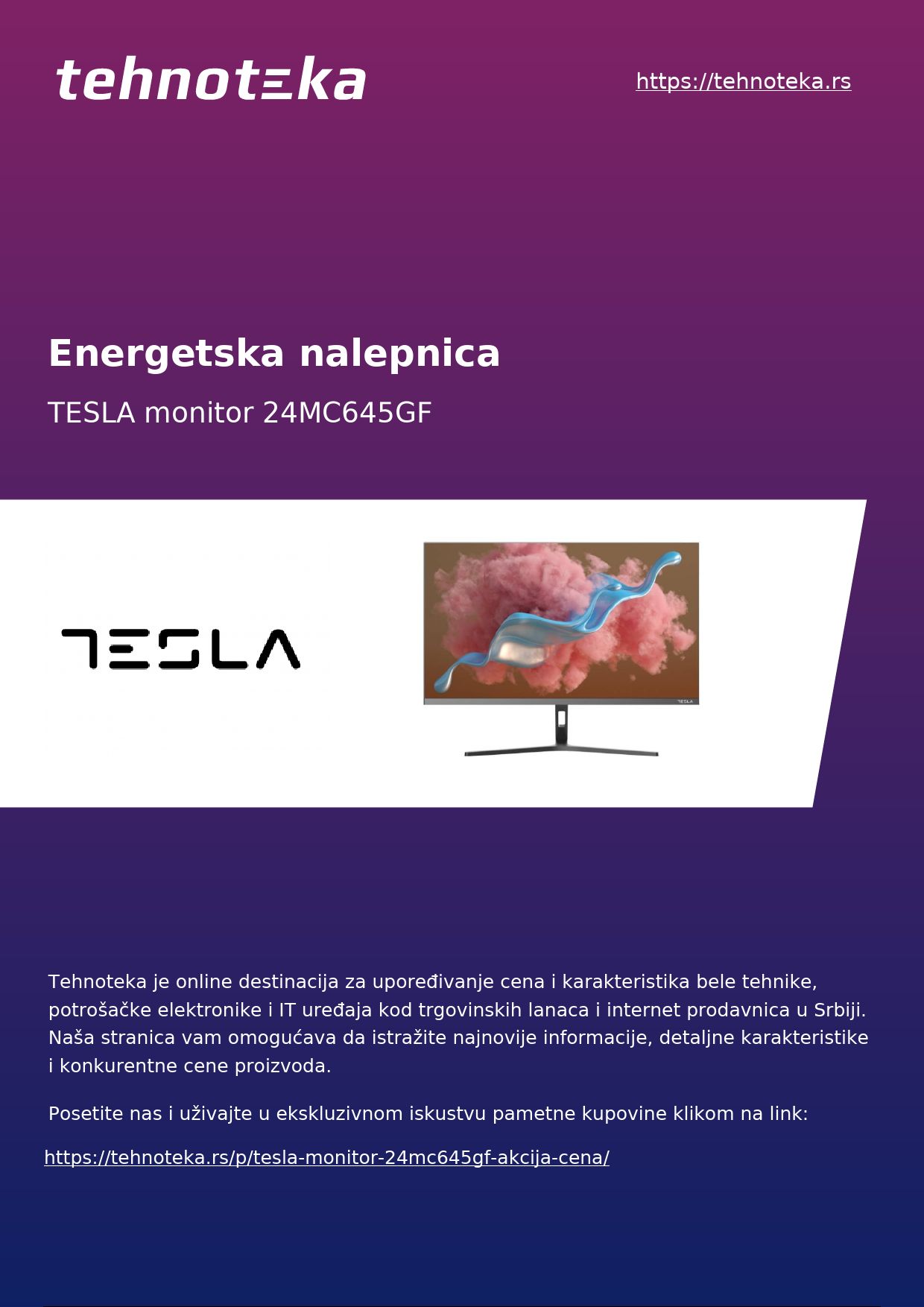 Monitor Tesla LED, 24MC645GF, 24 , FHD, greyIPS, speakers, 300 cd/m2, VESA 75x75mm