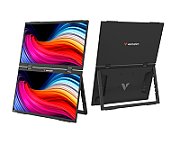 Dual monitor portabil Esentials Verbatim 15.6 FHD Dual Full HD Screens (1920  1080 each), IPS, 16:9