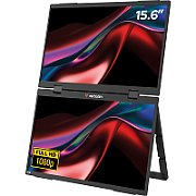 Dual monitor portabil Esentials Verbatim 15.6 FHD Dual Full HD Screens (1920  1080 each), IPS, 16:9