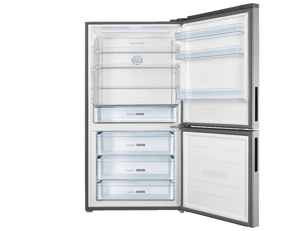 Combina frigorifica Tesla RC4200FTXE, 417 L, H185Clasa E, Total No Frost, lumina LED, Inox