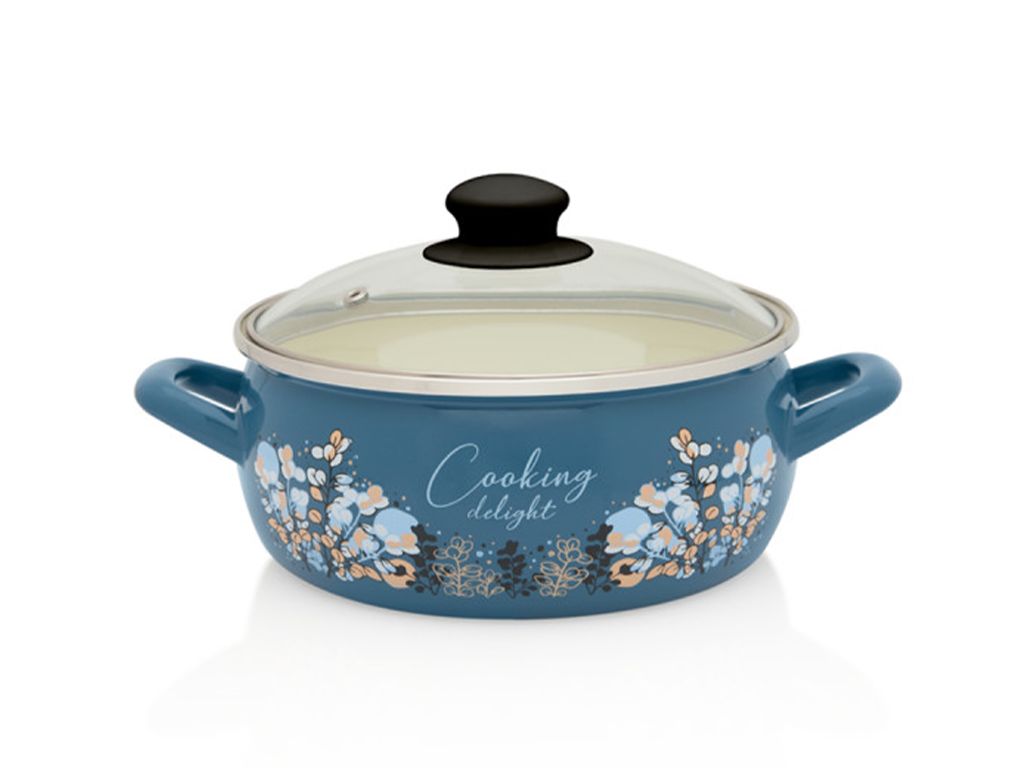 Cratita 1.5l capac sticla Cooking Delight Metalac email/16cm/1.5l