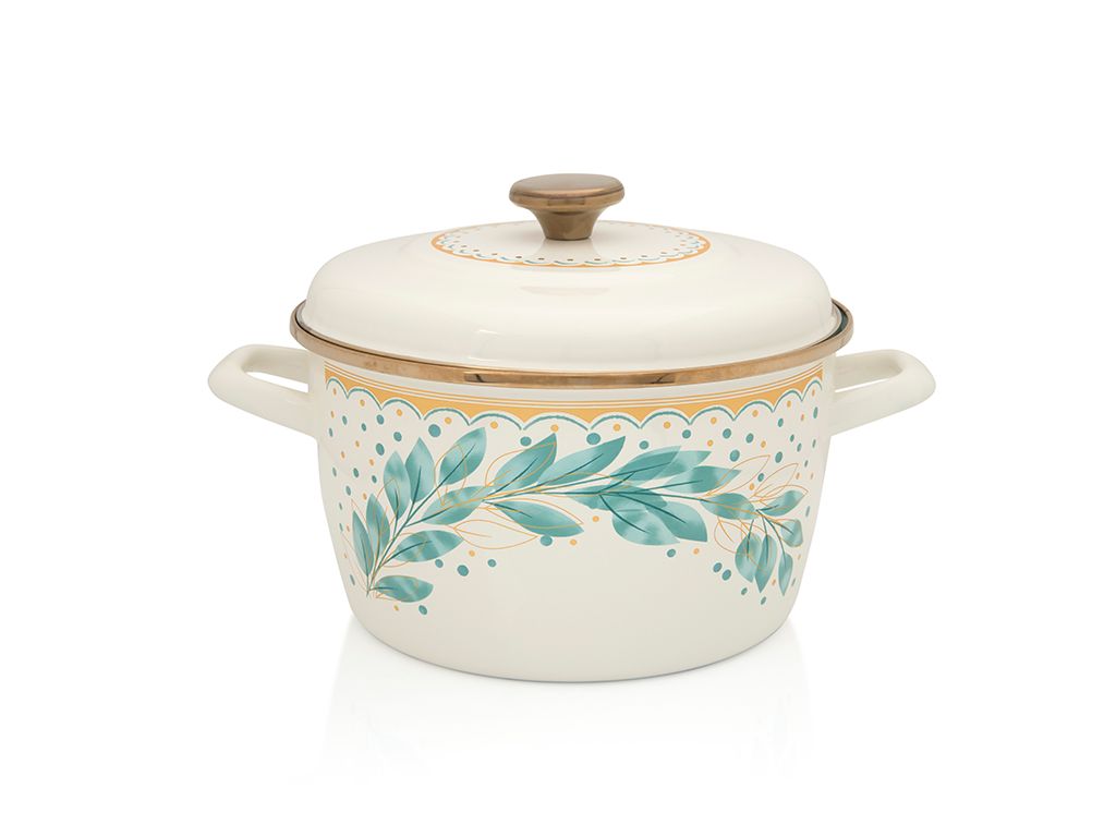 Oala 6l cu capac Green Line Metalac email/24cm/6l