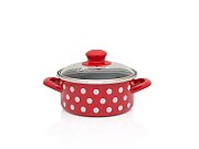 Cratita 1.5l cu capac din sticla Tufne Metalac email/16cm/1.5l