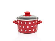 Oala 1.5l cu capac din sticla Tufne Metalac email/14cm/1.5l
