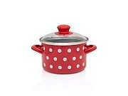 Oala 2l cu capac din sticla Tufne Metalac email/16cm/2l