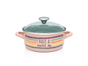 Cratita 2.75l capac din sticla Divan Dan Metalac email/20cm/2.75l