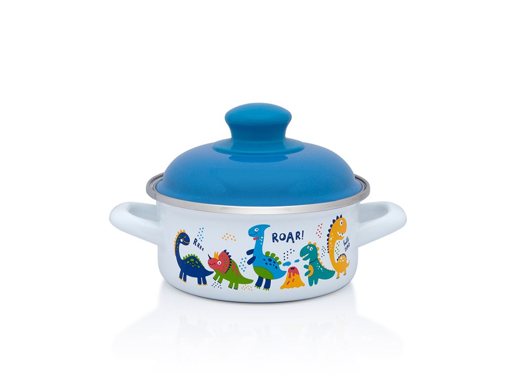 Cratita1l cu capac Dino Metalac email/14cm/1l