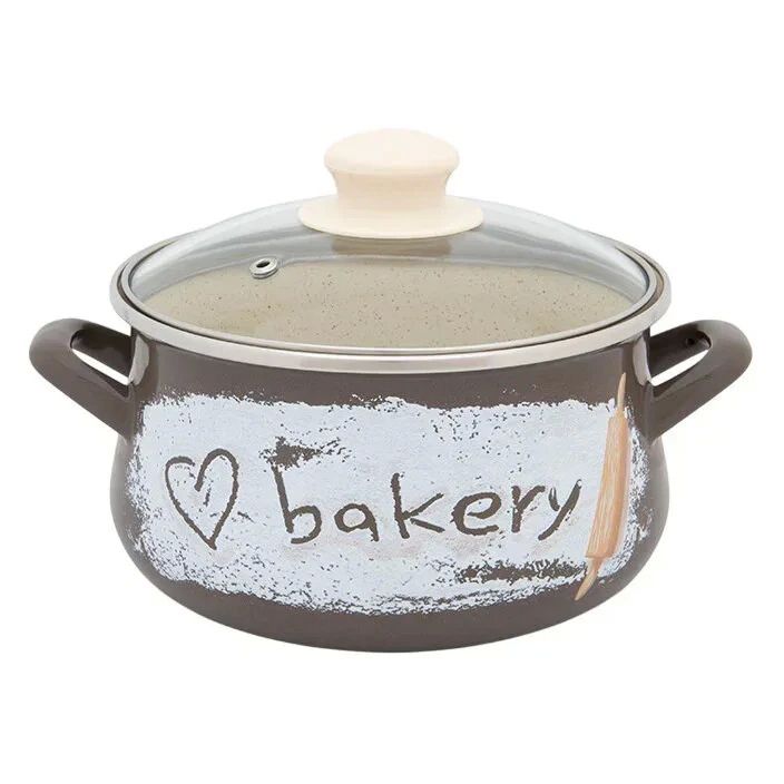 Cratita 3.35l cu capac din sticla Bakery Metalac email/20cm/3.35l