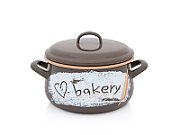 Oala 4l cu capac din sticla Bakery Metalac email/20cm/4l