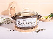 Oala 2.2l cu capac din sticla Bakery Metalac email/16cm/2.2l