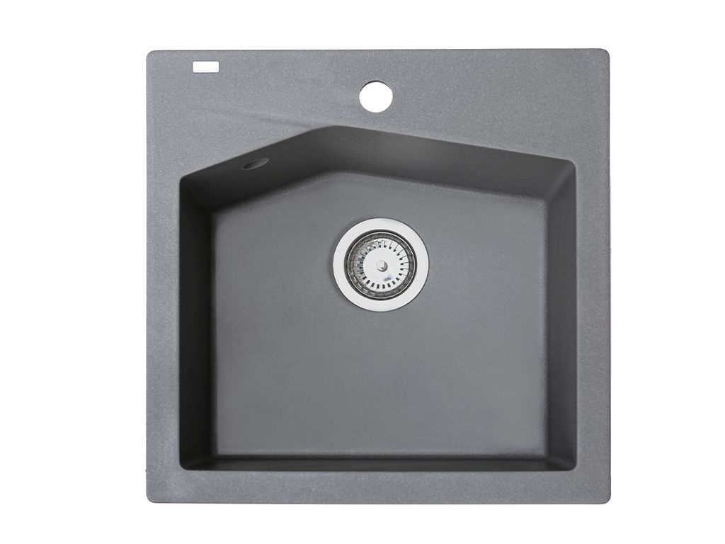 Chiuveta X Granit Linea 50 grafit500 x 500 mm, sifon 90 mm, granit