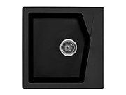 Chiuveta X Granit Linea 50 negru500 x 500 mm, sifon 90 mm, granit