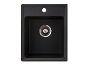 Chiuveta X Granit Quadro 40 negru400 x 500 mm, sifon 90 mm, granit