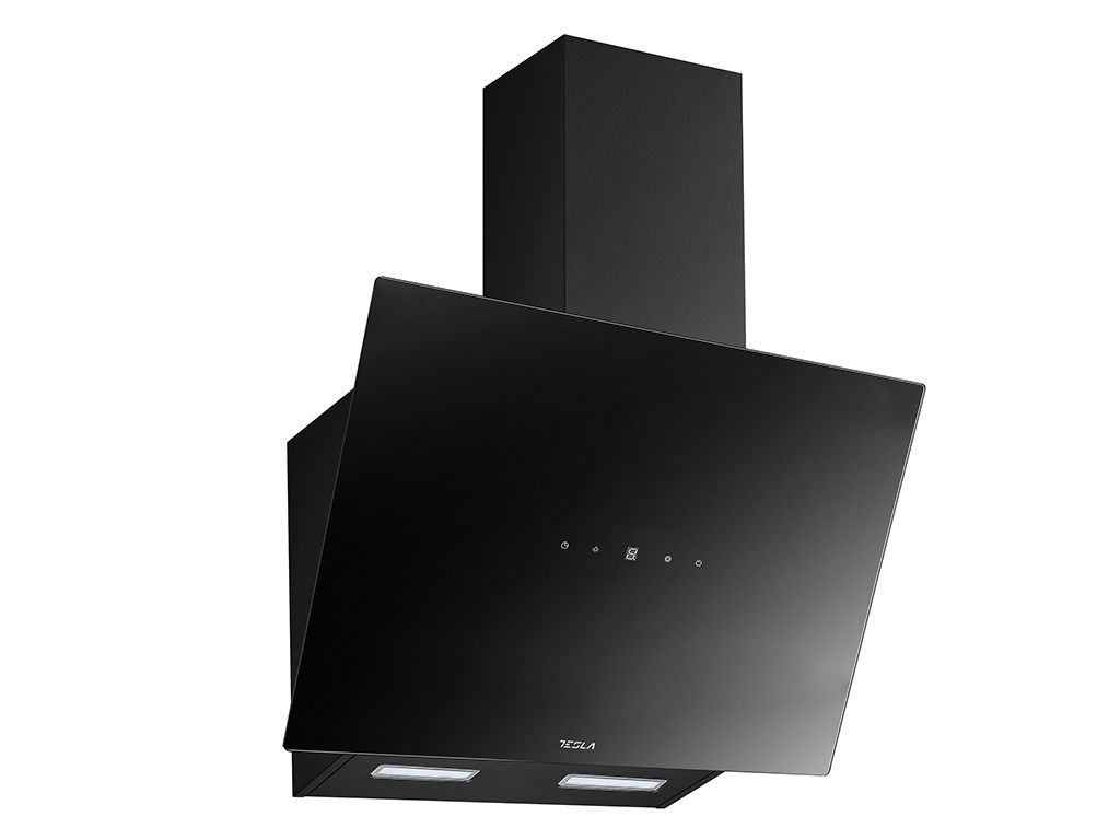 Hota decorativa Tesla DD600AB, 60cm, Sticla neagra1 motor DC 75W, 630m3/h, display LED