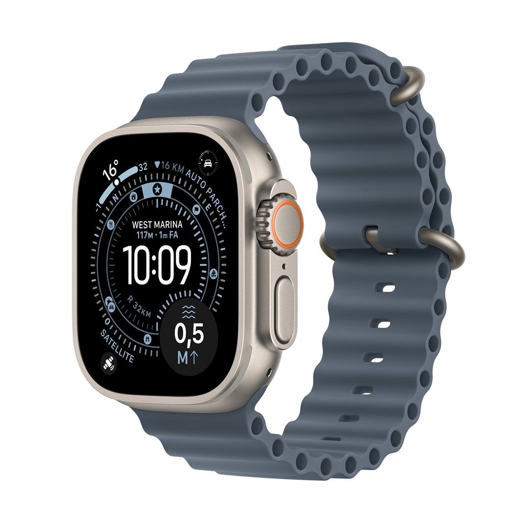 Watch Apple Watch Ultra 3 (2025) 5G 49mm Natural Titanium Case with Ocean Band - Anchor Blue