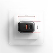 ACU-PQ67D, GaN, 67W, USB-C,USB-A, cu Display LCD, Gri