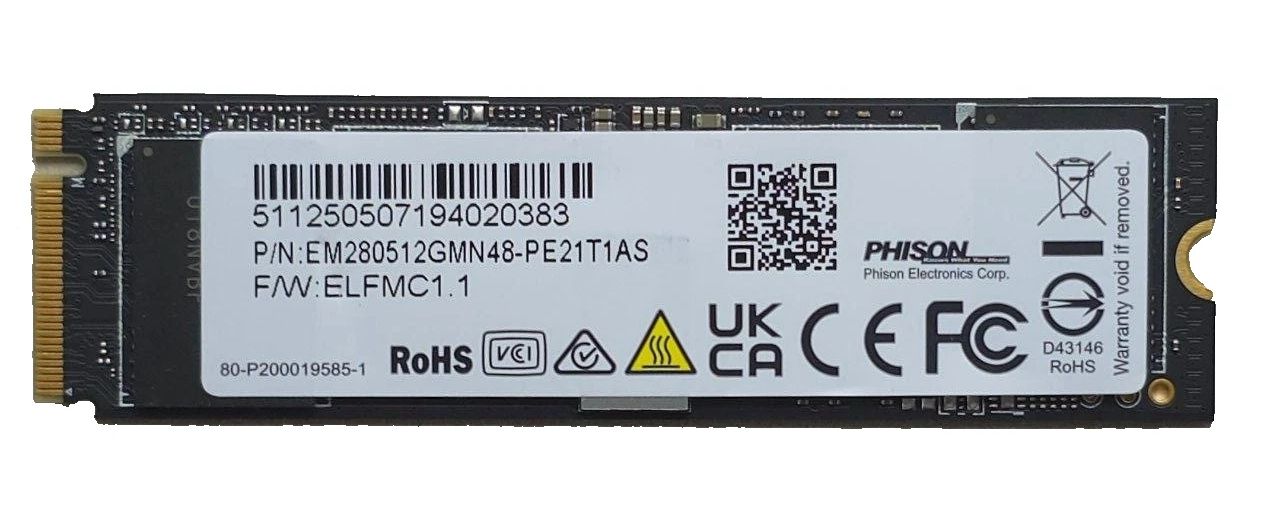 SSD 512GB Phison EM280512GMN48-PE21T1AS PCIe NVMe M.2 2280