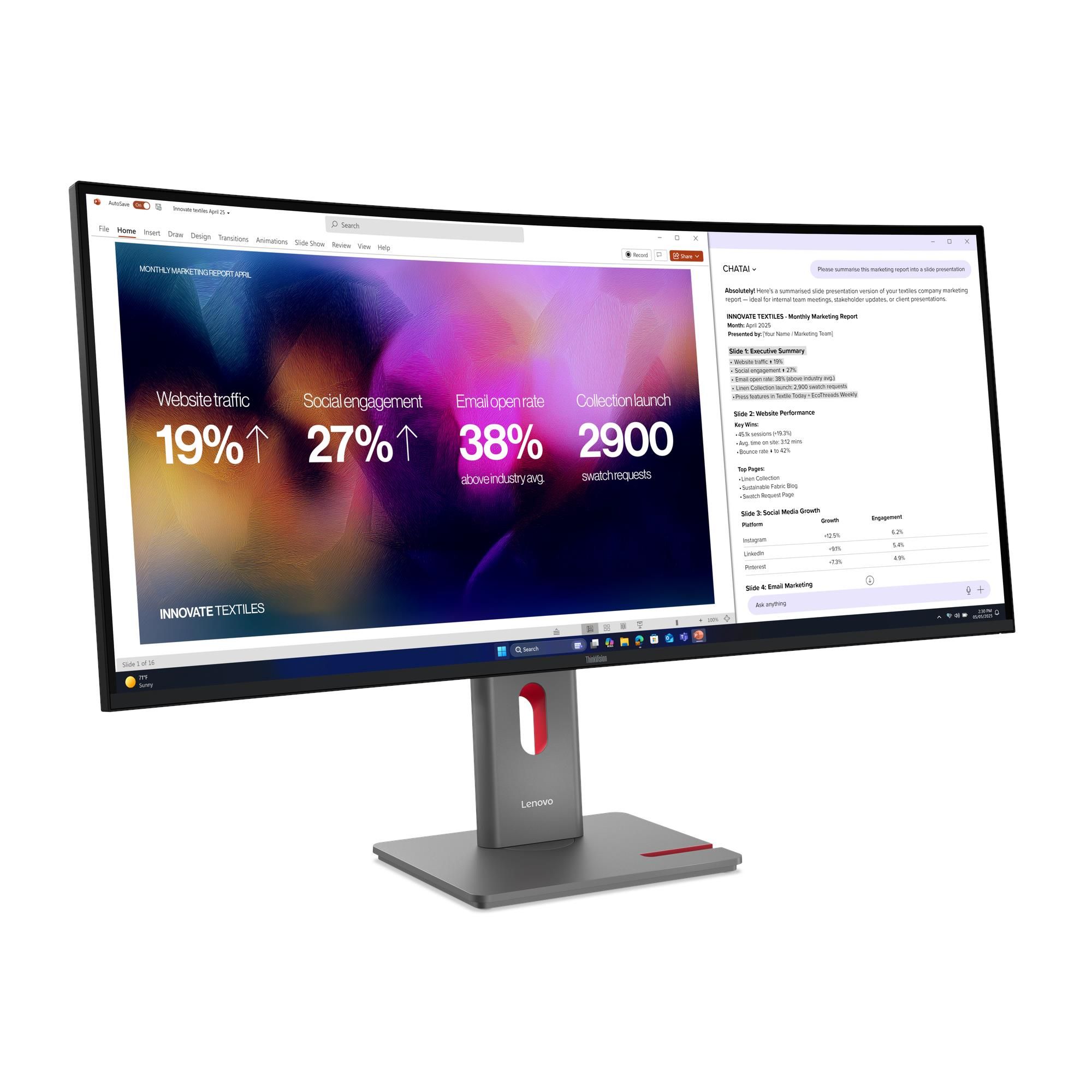 Lenovo Monitor P40WD-40 P40WD40 (64B4GAT1EU)