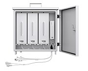 Controler Vigi pentru panouri solare Vigi, montaj pe stalp: Ø80-160 mm, greutate: 16.5kg, temperatura de functionare: -30 °C ~ 60 °C, IP66, contine: 3 baterii cu litiu 31.2Ah, capacitatea ramasa dupa 500 de cicluri >70%, temperatura de incarcare: -30 °C ~ 45 °C (cu incalzire auxiliara), se poate