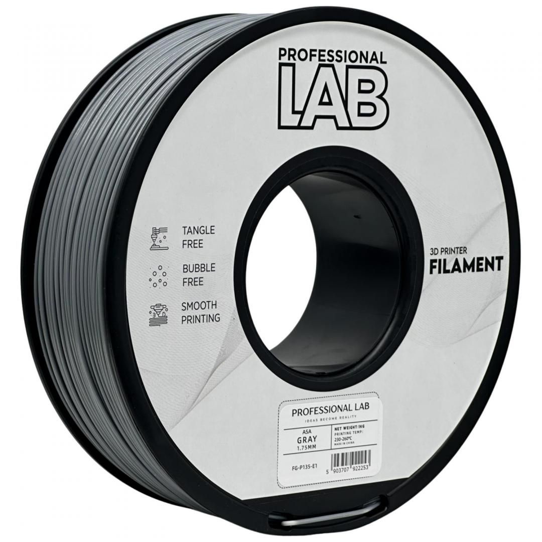 Filament 3D Proffesional Lab, Diamentru 1.75mm, Greutate: 1KG, Culoare: Gri, Material: ASA, Temperatura: 220-250c.