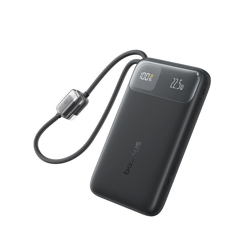 POWER BANK Baseus EnerFill FC31, 20000mAh, 22.5W, display, 1 x USB, cablu integrat USB Type-C si Iphone Lightning, negru,  P10082107123-00  (timbru verde 0.98 lei) - 6932172691196