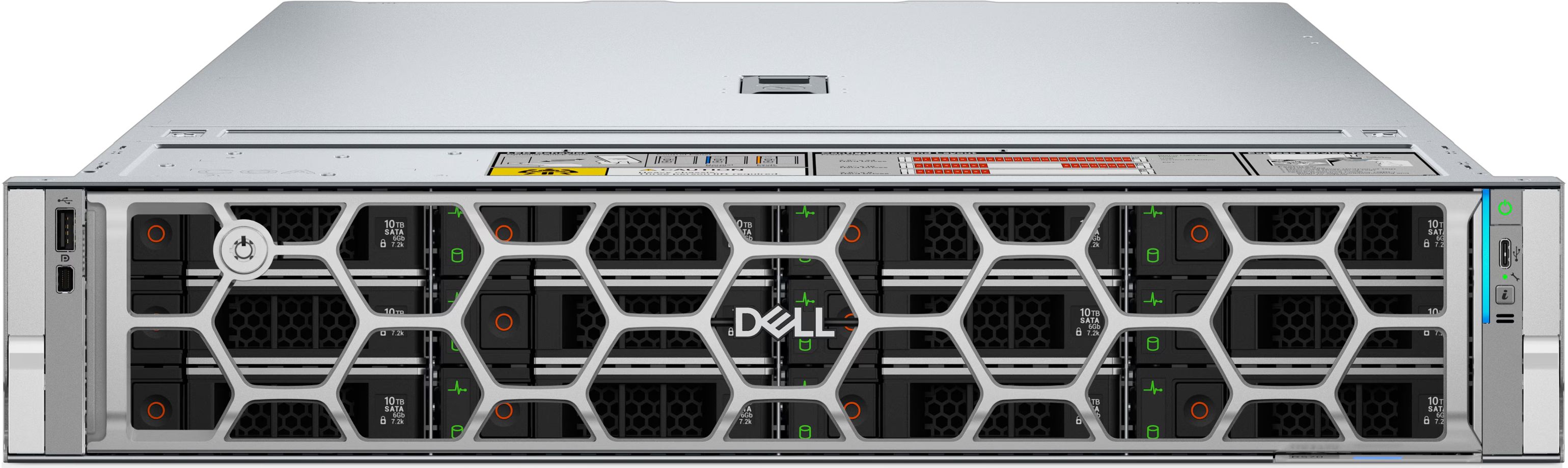 Server DELL PowerEdge R570, Rack 2U, Intel Xeon 6517P (16 C / 32 T, 3.20 GHz - 4.20 GHz, 72 MB cache, 190 W), 32 GB DDR5 ECC, 2 x 960 GB SSD, 16 x SFF, DELL PERC H965i, 2 x 1100 W