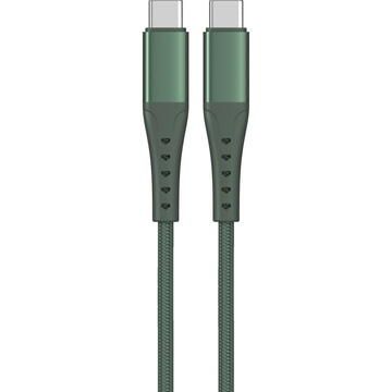 Cablu Lemontti Bending Aluminum Type-C la Type-C, Fast Charge, PD 60W, lungime 2m, Verde