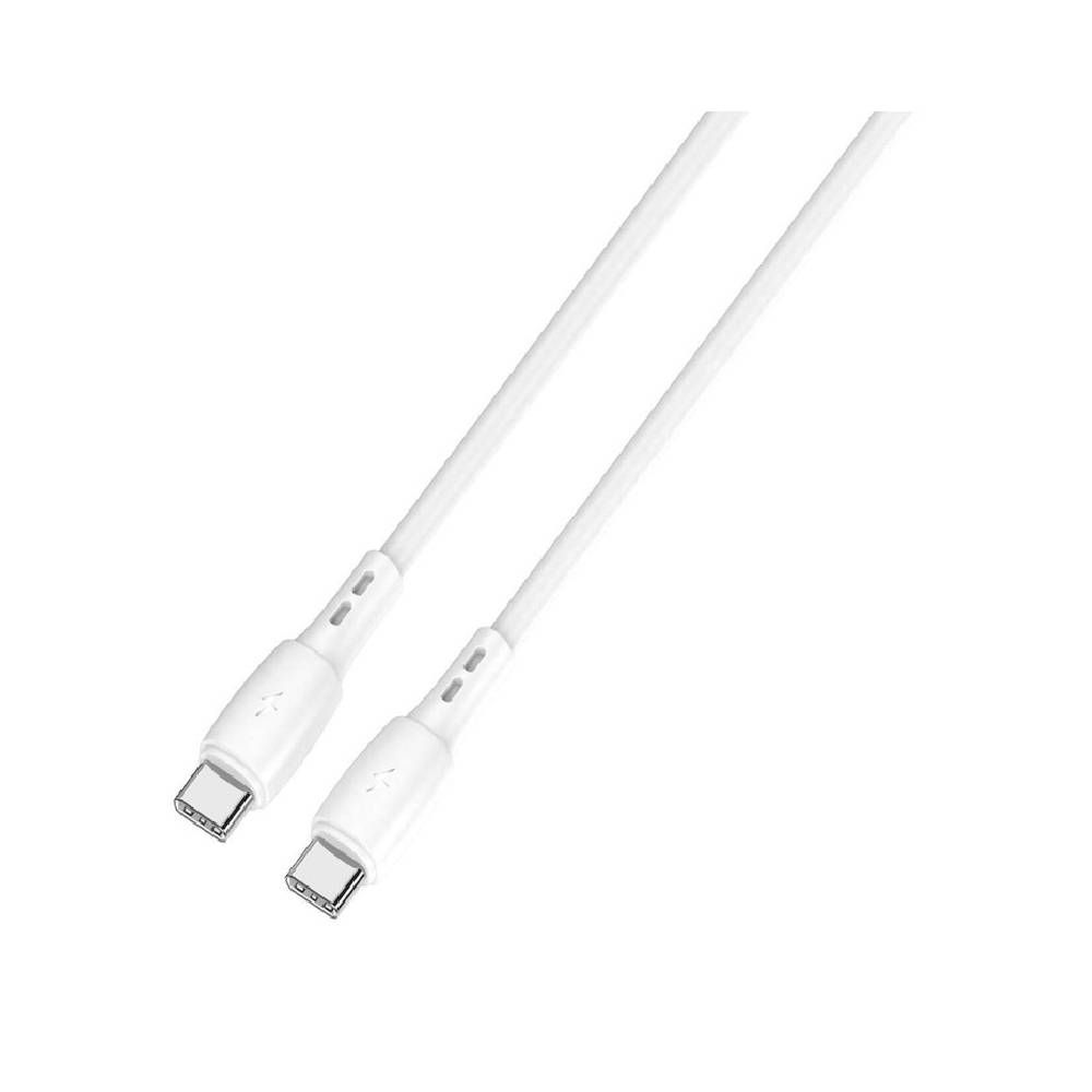 Cablu Lemontti Wind Fast Charge Type-C la Type-C, PD, 65W, lungime 1.2m, Alb