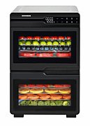 FOOD DEHYDRATOR HEINNER DUALDRY PRO HFD-KDDB1200BKSS, 1000-1200W, LED DISPLAY, DUAL STORAGE WITH AIRFLOW SYSTEM (FAN INSIDE EACH COMPARTMENT), 12 STAINLESS STEEL TRAYS, 2 FRUIT ROLL TRAYS, 2 MESH SHEETS, TEMPERATURE: 35-80 ℃, TIMER: 30 MIN - 48H, SEE-THROUGH WINDOWS, STAINLESS STEEL BODY