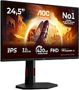 Monitor AOC 24.5  25G4KUR, Diagonal (inch): 24.5, Diagonal (cm): 62, Aspect ratio: 16:9, Panel: Fast IPS, Resolution: 1920x1080, Refresh Rate: 420Hz, Response time GtG: 1ms, Response time MPRT: 0.3ms, Brightness (max): 350 cd/m², Contrast (static) : 1000:1, Viewing angle: 178/178, Color Gamut Type