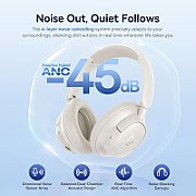 CASTI Baseus Bowie Bass BH1 NC Wireless Noise Cancelling, over ear, 40mm Dynamic Drivers, autonomie 80 ore, microfon pe casca, conectare prin Bluetooth 6.0, alb  A0203702  (timbru verde 0.18 lei) - 6932172697006