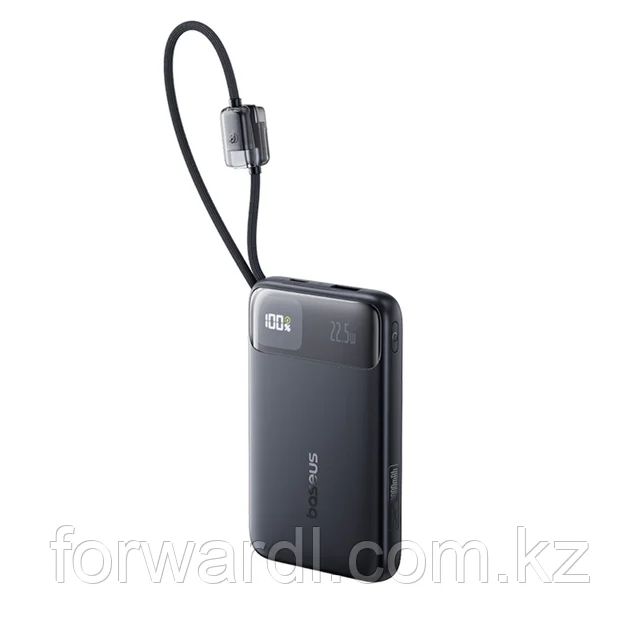 POWER BANK Baseus EnerFill FC11, 10000mAh, cablu integrat USB Type-C si Iphone Lightning, 22.5W, display, negru,  E0027R04  (timbru verde 0.98 lei) - 6932172699840