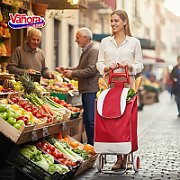 TROLER DE CUMPARATURI SMART, 35L, ROSU