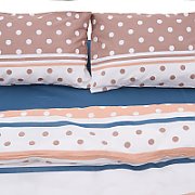 Lenjerie dubla 100% bumbac 4 piese, Polka