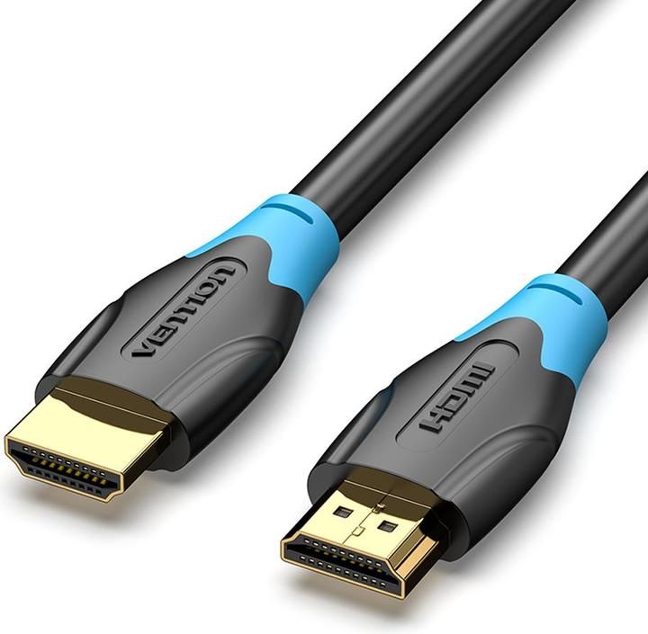 Cablu video Vention, HDMI (T) la HDMI (T), 0.75m, rezolutie 4K la 60Hz, conectori auriti, negru-albastru,  AACBE  (timbru verde 0.08 lei) - 6922794732636