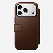 NOMAD Modern Leather Folio - skórzane etui do iPhone 17 Pro kompatybilne z MagSafe (brown) [go]