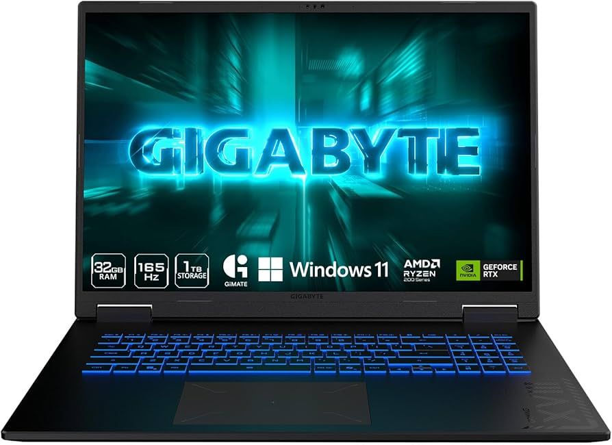 Laptop Gigabyte A 18 3THK3EEC93SD, 18 inch 2560 x 1600, AMD Ryzen 7 260 (8 C / 16 T, 3.8 GHz - 5.1 GHz, 8 MB + 16 MB cache, 45 W), 16 GB DDR5, 512 GB SSD, nVidia GeForce RTX 5050, Fara sistem de operare, Tastatura English, Negru