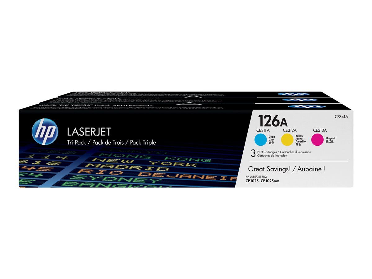 Cartus toner HP CF341A ,Color ,3 x 1000 pagini ,Original (126A) 