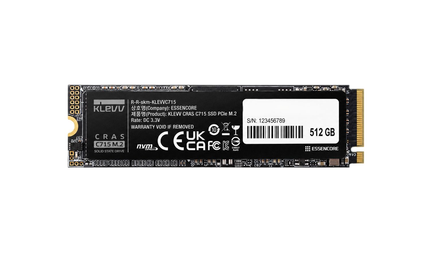 SSD KLEVV CRAS C715 512 GB PCIe 3.0 x4 M.2 2280 