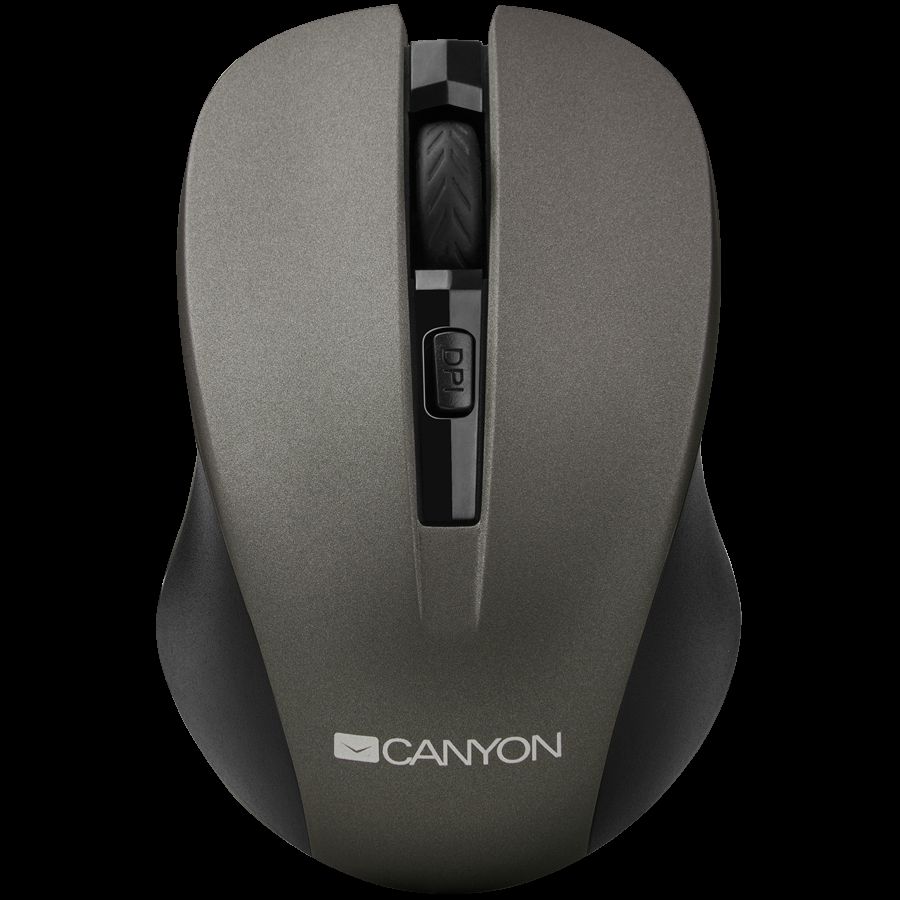 CANYON MW-1 2.4GHz wireless optical mouse with 4 buttons, DPI 800/1200/1600, Gray, 103.5*69.5*35mm, 0.06kg