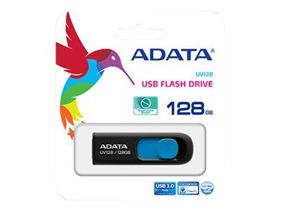 ADATA AUV128-128G-RBE Unitate flash Adata UV128 128GB USB3, fara capac, retractabil, negru si albastru