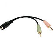 ADAPTOR audio LOGILINK 3.5mm stereo 4p. (m) la 2 x 3.5 stereo (t), Logilink  CA0020  (include TV 0.06 lei)