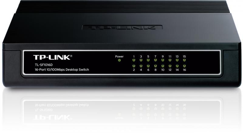 TP-LINK TPLINK TL-SF1016D TP-Link 16-port 10/100M Desktop Switch,16 10/100M RJ45 ports, Plastic case