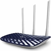 TP-LINK Router Wireless TP-Link ARCHER C20, 1xWAN 10/100, 4xLAN 10/100, 3 anteneexterne, dual-band AC750 (433/300Mbps), Buton WirelessON/OFF,buton WPS