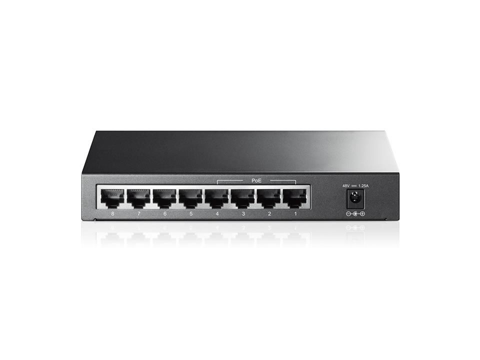 SWITCH PoE TP-LINK  8 porturi 10/100Mbps (4 PoE), IEEE 802.3af, carcasa metalica  TL-SF1008P  (include timbru verde 1.5 lei)